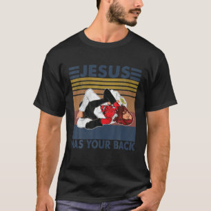 Camiseta Vintage Jiu Jitsu Jesus Tem Sua Tela De Volta