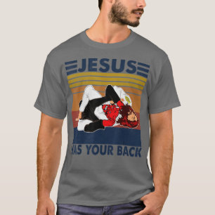 Camiseta Vintage Jiu Jitsu Jesus Tem Sua Tela De Volta