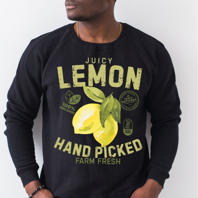 Camiseta Vintage Juicy Lemon Fruit Label  (Criador carregado)