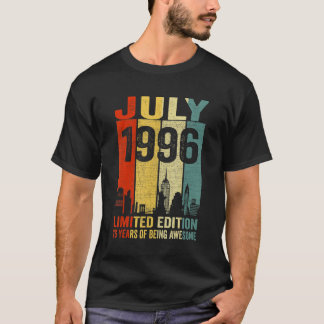 Camiseta Vintage julho 1996 26 Aniversário 26 Anos 1996 Bir