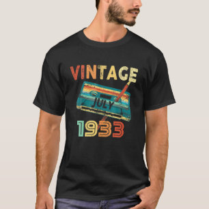 Camiseta Vintage julho de 1933 Music Cassette88th Birthday