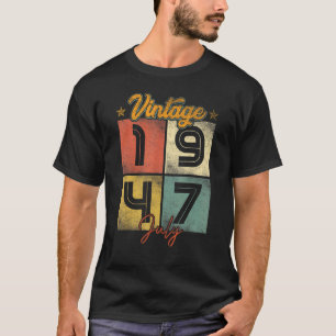 Camiseta Vintage julho de 1947, 75 anos