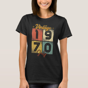 Camiseta Vintage julho de 1970 52 anos de idade 1