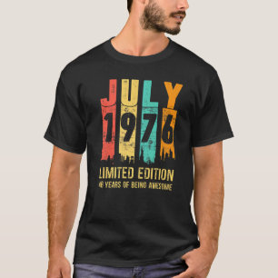 Camiseta Vintage julho de 1976 46 anos 46 anos aniversário