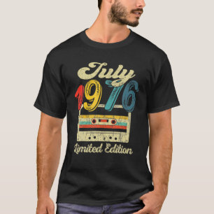Camiseta Vintage Julho De 1976 Cassette Tape 45º Aniversári