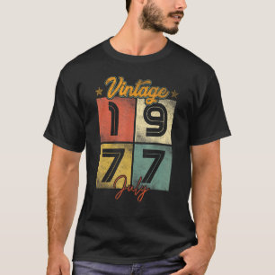 Camiseta Vintage julho de 1977, 45 anos