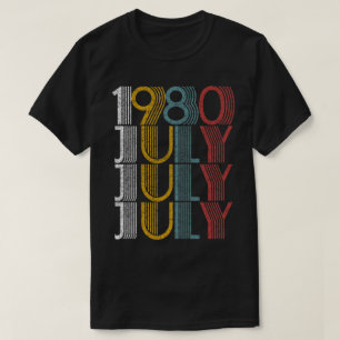 Camiseta Vintage julho de 1980 Birthday Gifts Men Women