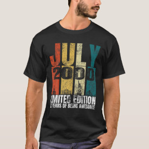 Camiseta Vintage Julho De 2000 Bday Costume 21 Anos De Idad