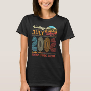 Camiseta Vintage julho de 2002 20 anos 20 B Dia Decorati