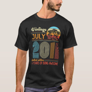 Camiseta Vintage julho de 2011 11 Anos 11 B Dia Decorati