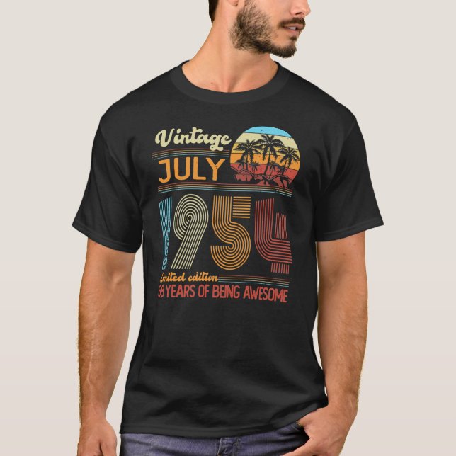 Camiseta Vintage July 1954 Limited Edition Birthday  (Frente)