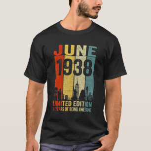 Camiseta Vintage June 1938 84 Birthday 84 Year Old 1938 Bir