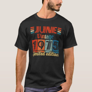 Camiseta Vintage June 1975 47th Birthday 47 Year Old