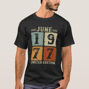 Camiseta Vintage June 1977 44 Birthday Gift 44 Year Old M