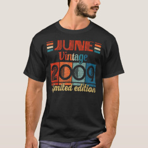 Camiseta Vintage Junho De 2009 13 Aniversário De 13 Anos