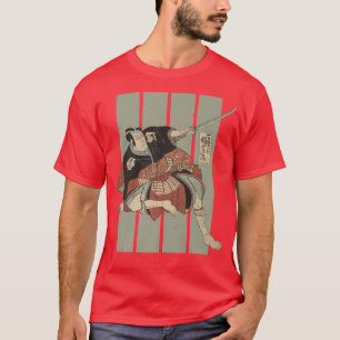 Camiseta Vintage Kabuki Warrior With Sword 1800s Japanese A