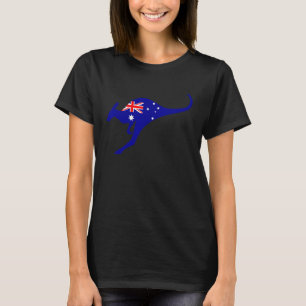 Camiseta Vintage Kangaroo Austrália Flag Aussie Roo Kangaro