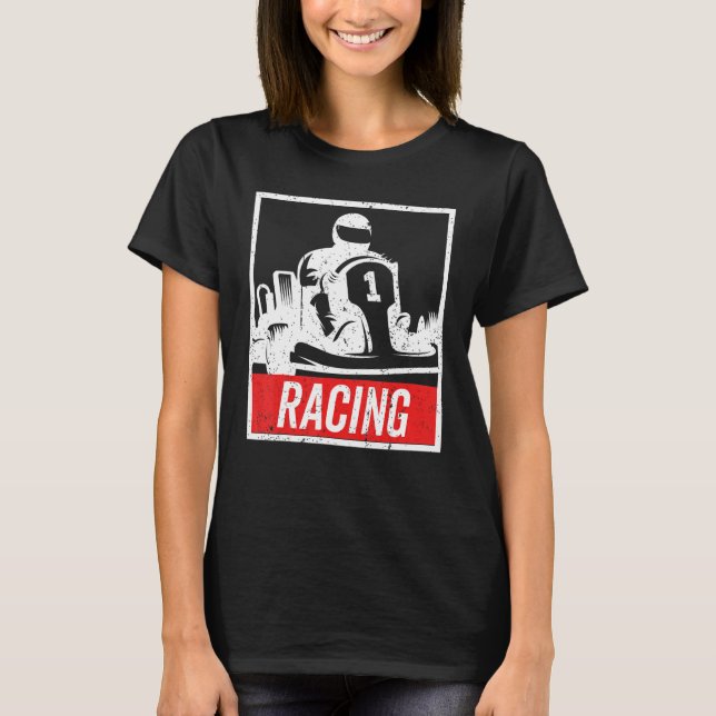Camiseta Vintage Kart Racing , Go-Kart (Frente)