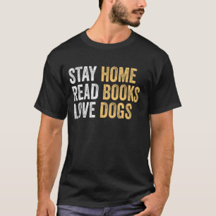 Camiseta Vintage Keep Home Leia Livros Adorando Cachorros E