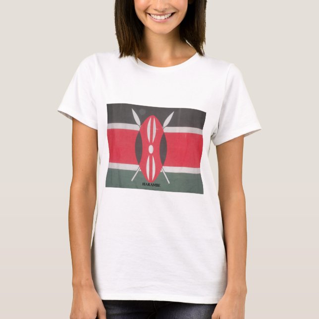 Camiseta Vintage Kenya Flag Harambe Design (Frente)
