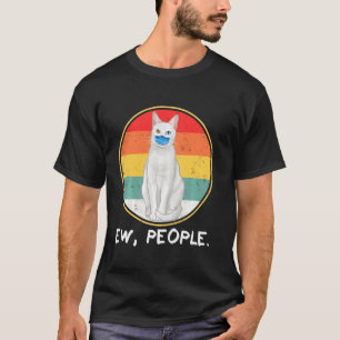 Camiseta Vintage Khao Manee Ew Pessoas Gato Vestindo Máscar
