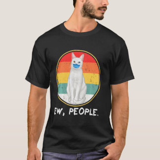 Camiseta Vintage Khao Manee Ew Pessoas Gato Vestindo Máscar