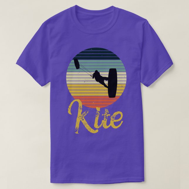 Camiseta Vintage Kitesurfing Retro Design (Frente do Design)