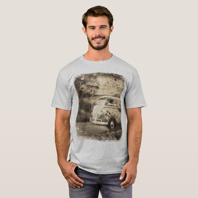 Camiseta Vintage Kombi Microbus, Festival Wanderlust, (Frente Completa)