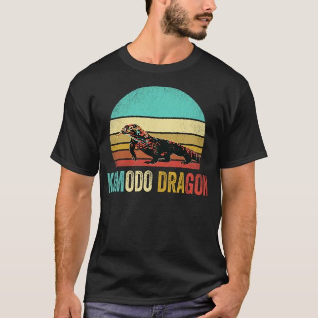 Camiseta Vintage Komodo Dragon Shirt Sunset (Frente)