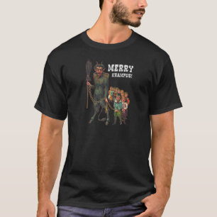 Camiseta Vintage Krampus Creepy Feliz de Natal Kra