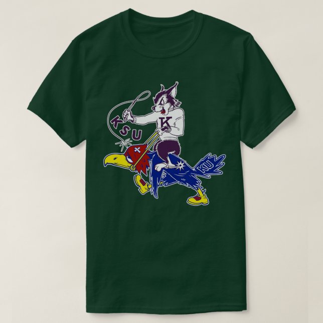 Camiseta Vintage KState Wildcat vs KU Jayhawk (Frente do Design)