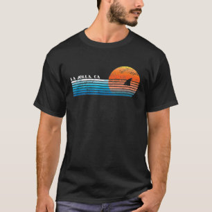 Camiseta Vintage La Jolla CA Retro 80s Shark Fin Sunset