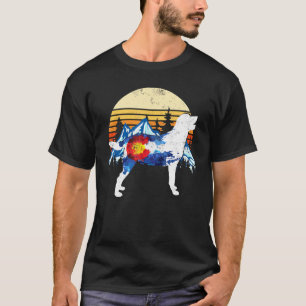 Camiseta Vintage Labrador Retriever Dog Colorado Flag Sunse