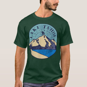 Camiseta Vintage Lake Tahoe Skiing Montanhas de Neve