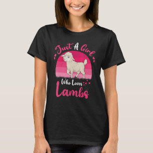 Camiseta Vintage Lamb Animal Só Uma Menina Que Ama Os Corde