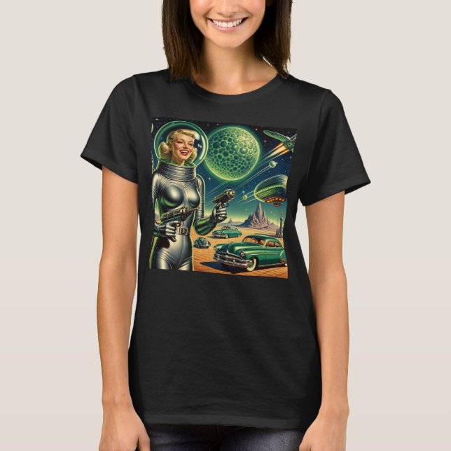 Camiseta Vintage Laser Beam Pin-Up  (Frente)