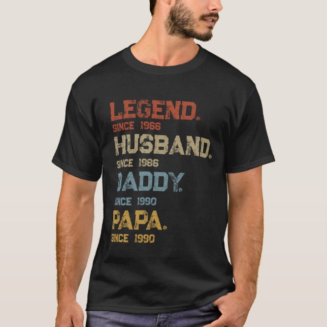 Camiseta Vintage Legend Husband Pai Papa Desde Personalize (Frente)