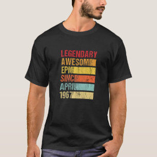 Camiseta Vintage Legendary Awesmic Desde Abril De 1967 Bi