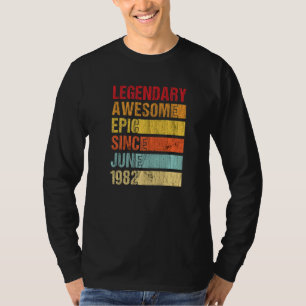 Camiseta Vintage Legendary Awesmic Desde Junho De 1982 Bir