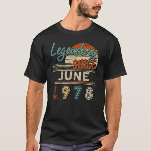 Camiseta Vintage Legendary Desde Junho De 1978, Nascimento