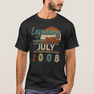 Camiseta Vintage Legendary Since July 2008 14 Year Old Birt
