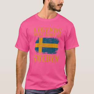 Camiseta Vintage, Legendas De Bandeira Suecas, Foram Nascer