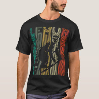 Camiseta Vintage Lemur Retro Lemur Mulheres Homens Crianças