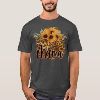 Camiseta Vintage leopardo abóbora mamã girassóis outono