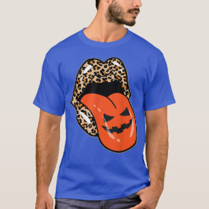 Camiseta Vintage Leopardo Lábios Pumpkin Tongue Engraçado H