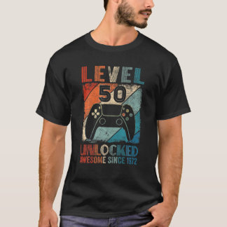 Camiseta Vintage Level 50 Unlocked Video Gamer Awesome Sinc
