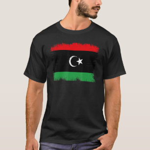 Camiseta Vintage Líbia Bandeira Dia da Independência Líbia