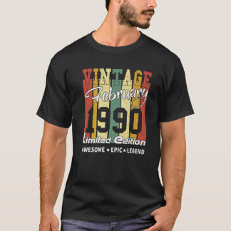 Camiseta Vintage Limited Edition Aniversário Decoração de f