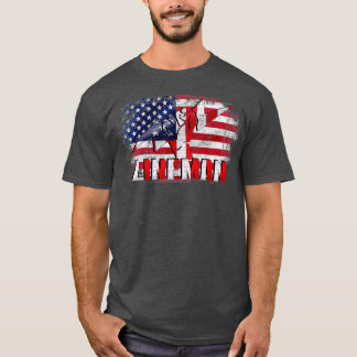 Camiseta Vintage Lineman Com Bandeira Americana Para Presen