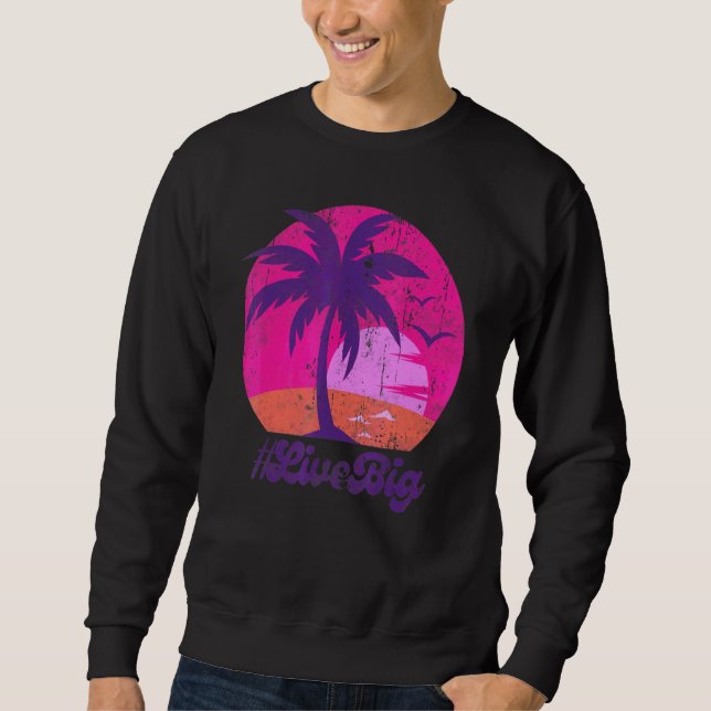 Camiseta Vintage Live Big Sunset Beach Retro (Frente)